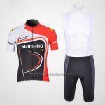 2011 Fietskleding Shimano Rood en Zwart Korte Mouwen en Koersbroek