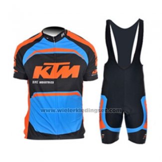 2015 Fietskleding Ktm Blauw en Oranje Korte Mouwen en Koersbroek