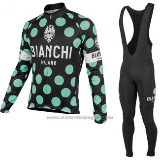 2017 Fietskleding Bianchi Milano Ml Zwart en Groen Lange Mouwen en Koersbroek