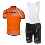 2017 Fietskleding Castelli Oranje Korte Mouwen en Koersbroek