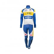 2018 Fietskleding Sport Vlaanderen-Baloise Blauw Wit Geel Lange Mouwen en Koersbroek