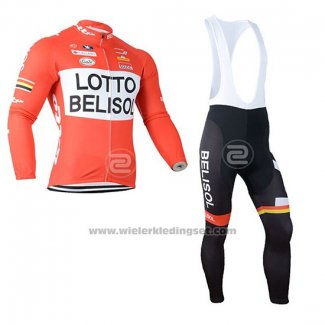 2019 Fietskleding Lotto Soudal Oranje Wit Lange Mouwen en Koersbroek