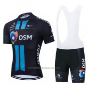 2021 Fietskleding Dsm Blauw Zwart Korte Mouwen en Koersbroek