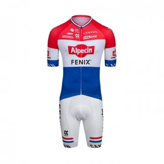 2022 Fietskleding Alpecin Fenix Rood Wit Blauw Korte Mouwen en Koersbroek