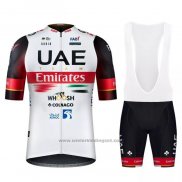 2022 Fietskleding UAE Zwart Wit Rood Korte Mouwen en Koersbroek