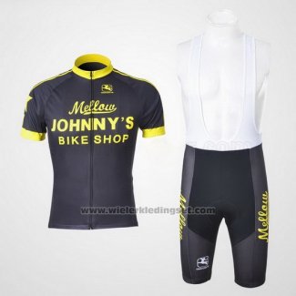 2010 Fietskleding Johnnys Zwart en Geel Korte Mouwen en Koersbroek