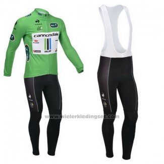 2013 Fietskleding Cannondale Lider Groen en Wit Lange Mouwen en Koersbroek