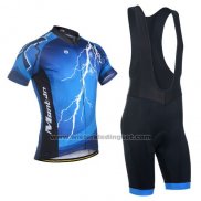 2014 Fietskleding Monton Zwart en Blauw Korte Mouwen en Koersbroek