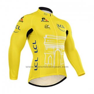 2015 Fietskleding Tour de France Geel Lange Mouwen en Koersbroek