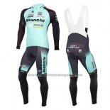 2016 Fietskleding Bianchi Mtb Ml Zwart en Groen Lange Mouwen en Koersbroek