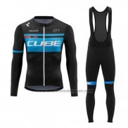 2020 Fietskleding Cube Blauw Zwart Lange Mouwen en Koersbroek