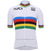 2020 Fietskleding UCI Wit Multicolore Korte Mouwen en Koersbroek(1)