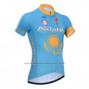 2014 Fietskleding Astana Azuur Korte Mouwen en Koersbroek