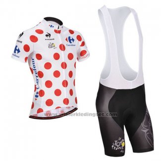 2014 Fietskleding Tour de France Wit en Rood Korte Mouwen en Koersbroek