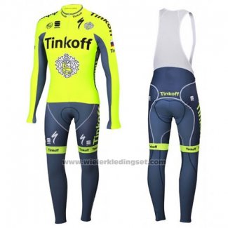 2016 Fietskleding Tinkoff Groen en Grijs Lange Mouwen en Koersbroek