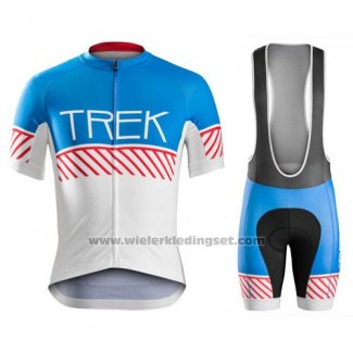 2016 Fietskleding Trek Bontrager Wit en Blauw Korte Mouwen en Koersbroek