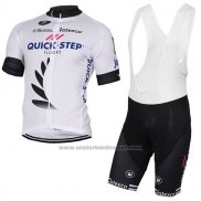 2017 Fietskleding Quick Step Floors Wit Korte Mouwen en Koersbroek