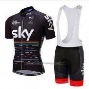 2018 Fietskleding Sky Zwart en Rood Korte Mouwen en Koersbroek