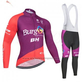 2019 Fietskleding Burgos BH Violet Rood Lange Mouwen en Koersbroek