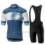 2019 Fietskleding Castelli Ruota Blauw Wit Korte Mouwen en Koersbroek