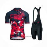 2021 Fietskleding Castelli Rood Donker Blauw Korte Mouwen en Koersbroek