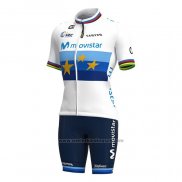 2021 Fietskleding Vrouw Movistar Kampioen Europa Korte Mouwen en Koersbroek