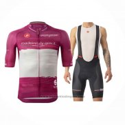 2023 Fietskleding Giro D'italie Violet Wit Korte Mouwen en Koersbroek