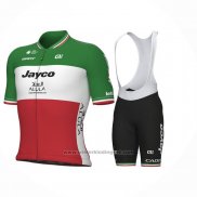 2023 Fietskleding Jayco Alula Italie Kampioen Groen Wit Rood Korte Mouwen en Koersbroek