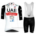2023 Fietskleding UAE Zwart Wit Korte Mouwen en Koersbroek