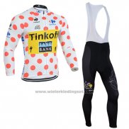 2014 Fietskleding Saxobank Lider Wit en Rood Lange Mouwen en Koersbroek