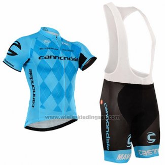 2016 Fietskleding Cannondale Zwart en Blauw Korte Mouwen en Koersbroek