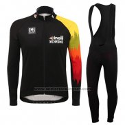 2016 Fietskleding Cinelli Chrome Zwart en Geel Lange Mouwen en Koersbroek