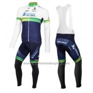 2016 Fietskleding Orica GreenEDGE Wit en Blauw Lange Mouwen en Koersbroek