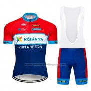 2019 Fietskleding Kobanya Rood Wit Blauw Korte Mouwen en Koersbroek