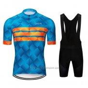 2020 Fietskleding Le Col Blauw Oranje Korte Mouwen en Koersbroek