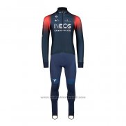 2022 Fietskleding INEOS Grenadiers Donker Blauw Lange Mouwen en Koersbroek