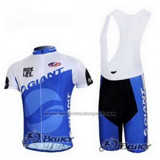 2011 Fietskleding Giant Blauw en Wit Korte Mouwen en Koersbroek