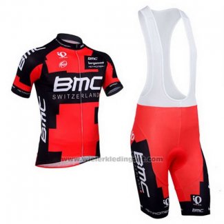 2013 Fietskleding BMC Zwart en Rood Korte Mouwen en Koersbroek