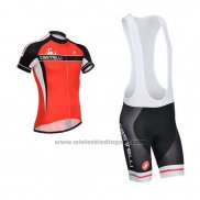 2014 Fietskleding Castelli Rood en Zwart Korte Mouwen en Koersbroek