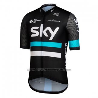 2016 Fietskleding Sky Zwart en Blauw Korte Mouwen en Koersbroek