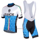 2017 Fietskleding Bianchi Milano Pontesei Blauw Korte Mouwen en Koersbroek