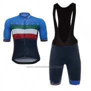 2017 Fietskleding Italie Zwart en Blauw Korte Mouwen en Koersbroek