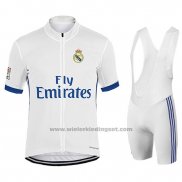 2017 Fietskleding Real Madrid Wit Korte Mouwen en Koersbroek