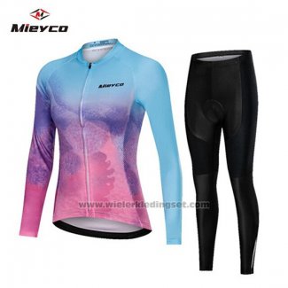 2019 Fietskleding Vrouw Mieyco Blauw Roze Lange Mouwen en Koersbroek