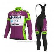 2020 Fietskleding Bardiani Csf Violet Wit Lange Mouwen en Koersbroek