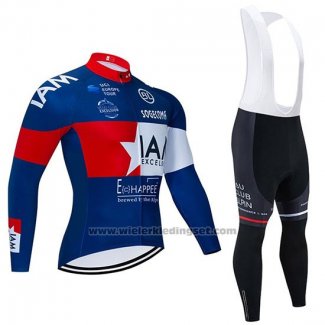 2020 Fietskleding IAM Wit Rood Blauw Lange Mouwen en Koersbroek