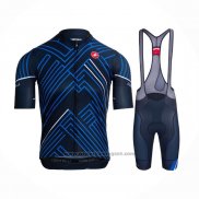 2021 Fietskleding Castelli Blauw Zwart Wit Korte Mouwen en Koersbroek