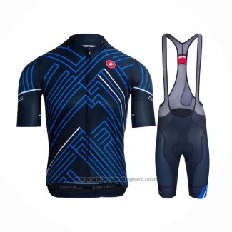 2021 Fietskleding Castelli Blauw Zwart Wit Korte Mouwen en Koersbroek