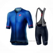 2021 Fietskleding Castelli Diep Zwart Blauw Korte Mouwen en Koersbroek