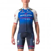 2022 Fietskleding Deceuninck Quick Step Blauw Wit Korte Mouwen en Koersbroek